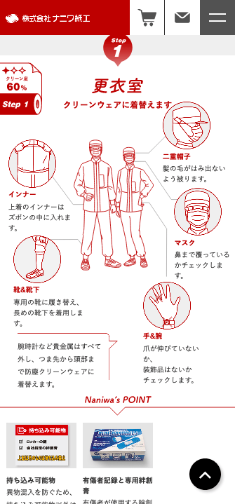 レスポンシブスマホ版の衛生管理体制