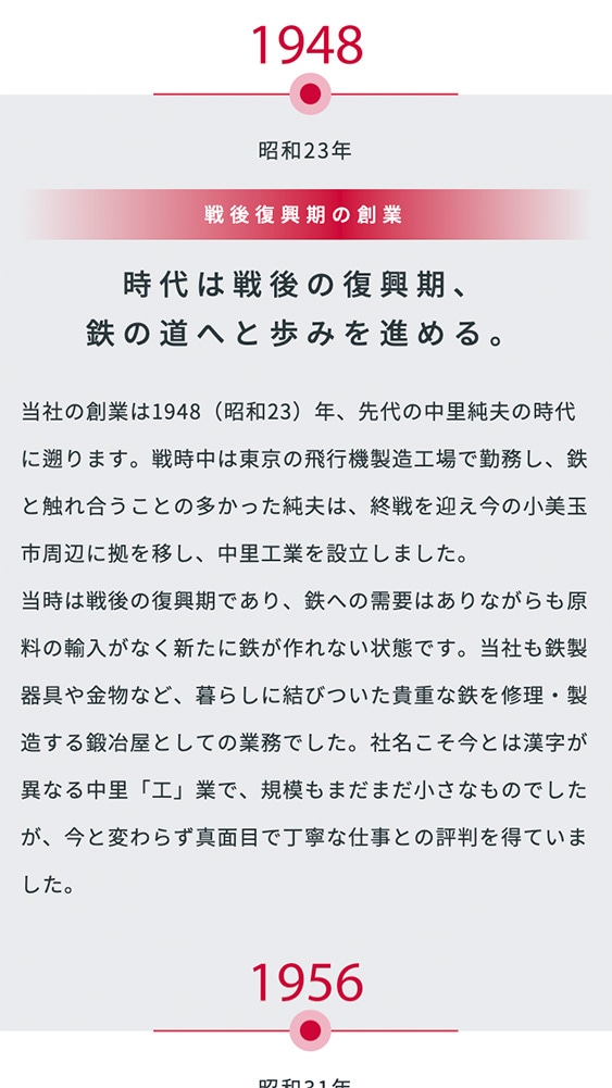 株式会社中里鋼業様｜コーポレートサイトスマホ版