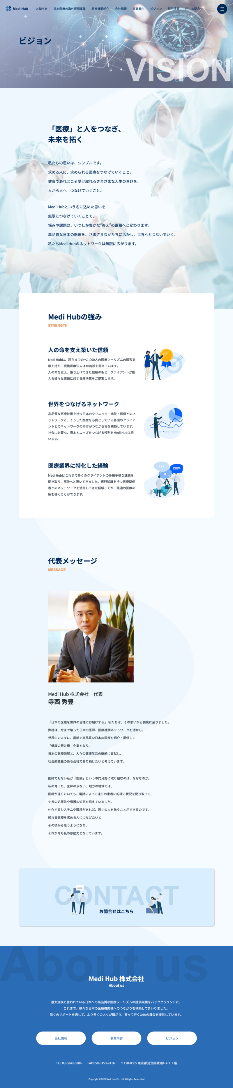 Medi Hub 株式会社｜コーポレートサイトビジョン・代表挨拶