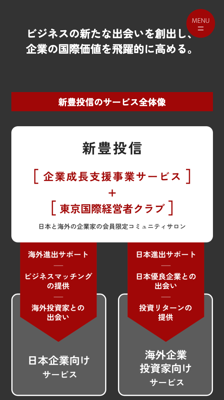 新豊投信株式会社様｜コーポレートサイトSP版／サービス内容