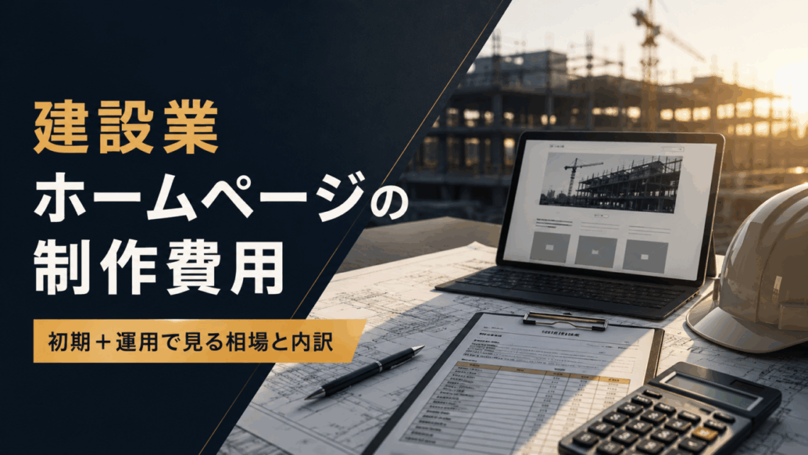 建設業ホームページの制作費用|「初期+運用」で見る相場と内訳のイメージ