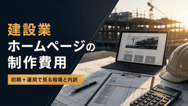 建設業ホームページの制作費用｜「初期＋運用」で見る相場と内訳
