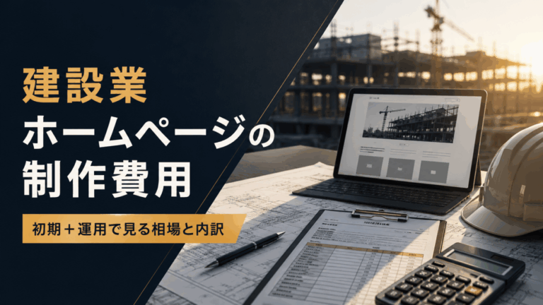 建設業ホームページの制作費用｜「初期＋運用」で見る相場と内訳