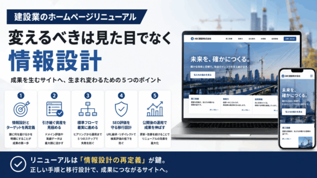 建設業ホームページのリニューアル｜変えるべきは見た目でなく情報設計