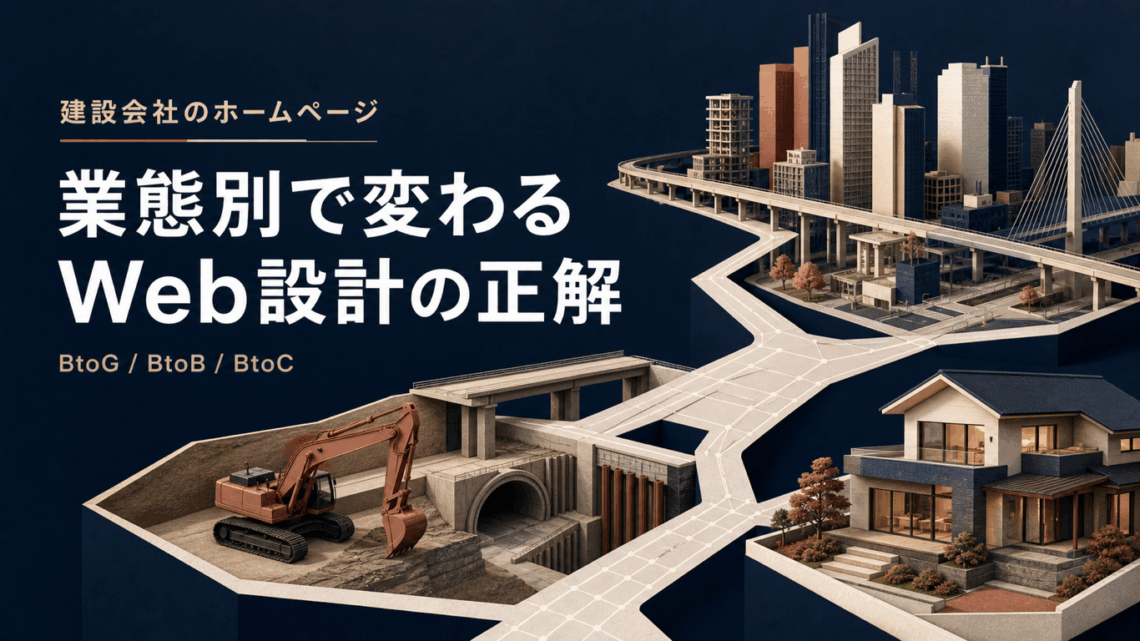 建設会社のホームページ｜業態別で変わるWeb設計の正解のイメージ