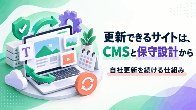 ホームページリニューアル後も自社で更新を続ける、CMS選定と保守設計の解説